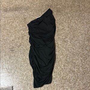 Elegant Black One-Shoulder Prom Dress Slim Fit